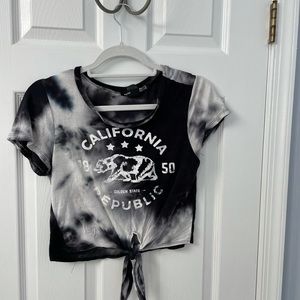 Rebel Sugar Black & White Tie Dye Tee Shirt